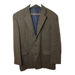 VTG J Crew Oarsman Brown Tan Herringbone Wool Blazer w/Elbow Patches Men Sz 42L